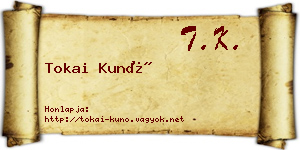 Tokai Kunó névjegykártya